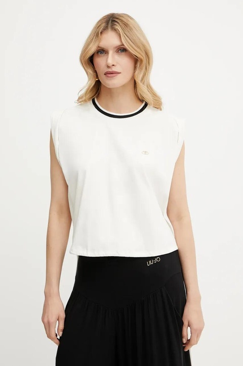 Liu Jo t-shirt bawełniany damski kolor beżowy TA5273 J6308 - zdjęcie produktu nr 1