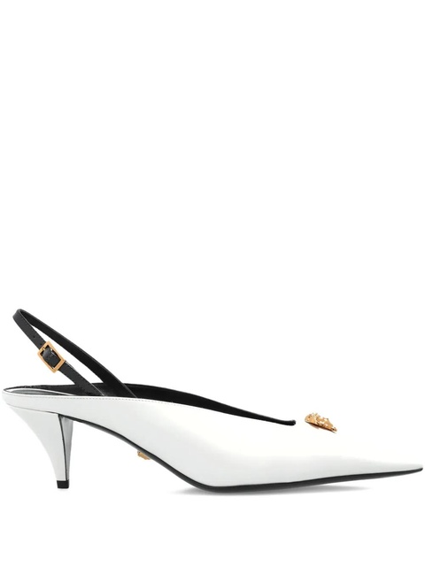 Versace 55mm Medusa leather pumps - White - zdjęcie produktu nr 1