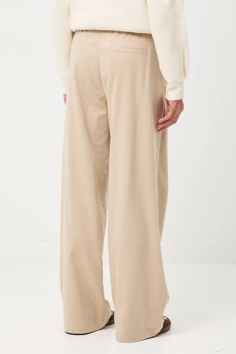 Medicine spodnie damskie kolor beżowy szerokie medium waist - zdjęcie produktu nr 2