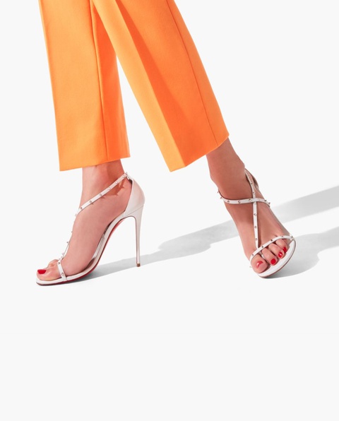 CHRISTIAN LOUBOUTIN - Białe sandały na szpilce Riojana Spikes - zdjęcie produktu nr 2