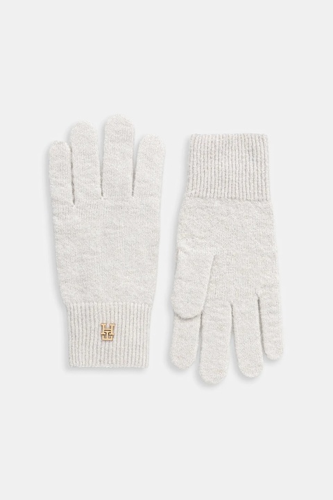 Tommy Hilfiger rękawiczki z wełną damskie kolor szary AW0AW17798 - zdjęcie produktu nr 1