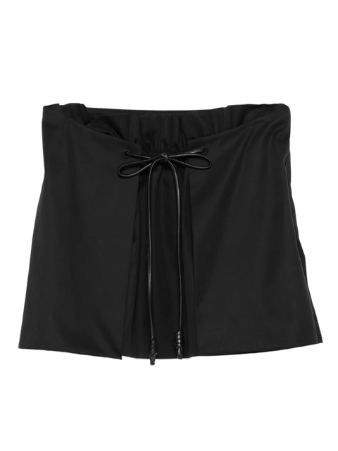 LOEWE drawstring-waist mini skirt - Black - zdjęcie produktu nr 1