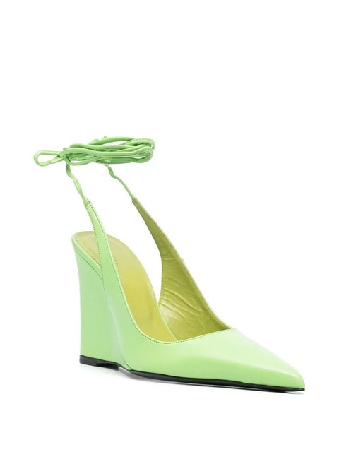 BY FAR Vaughn slingback wedge pumps - Green - zdjęcie produktu nr 2