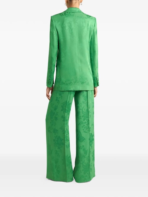 ETRO single-breasted floral-motif jacquard blazer - Green - zdjęcie produktu nr 2