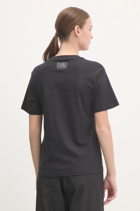 adidas t-shirt bawełniany Camo damski kolor czarny JJ4110 - zdjęcie produktu nr 2
