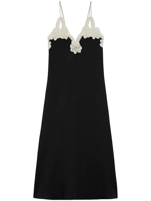 Jil Sander embroidered midi dress - Black - zdjęcie produktu nr 1