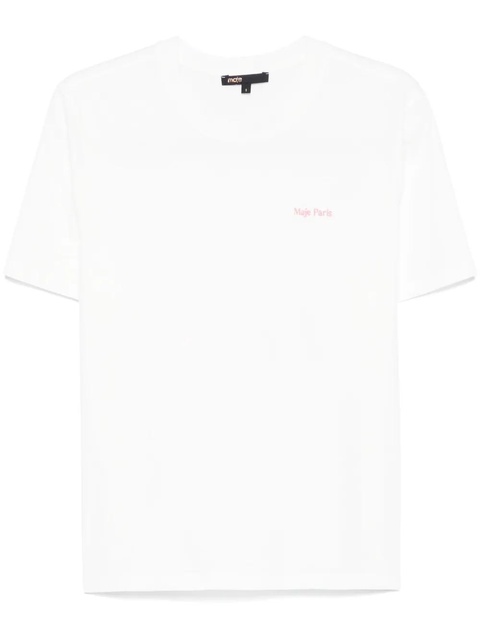 Maje embroidered-logo T-shirt - White - zdjęcie produktu nr 1