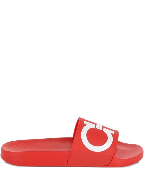 Ferragamo logo-motif slides - Red - zdjęcie produktu nr 1