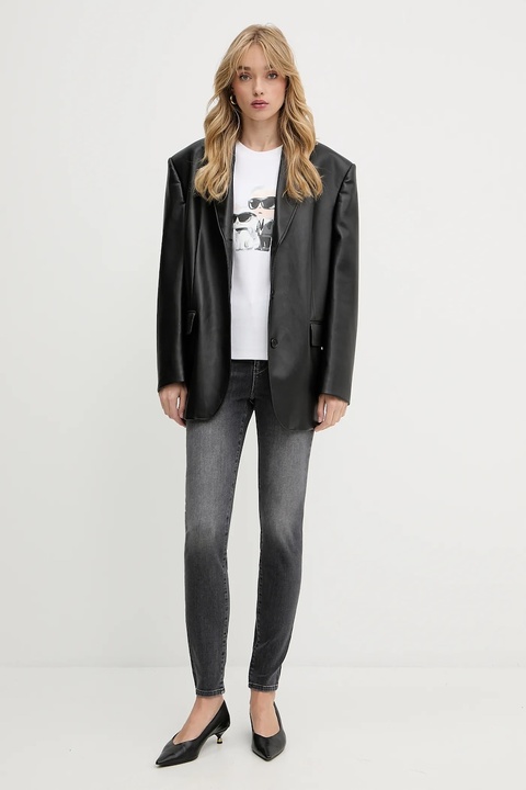 Karl Lagerfeld t-shirt bawełniany damski kolor biały A3W17077 - zdjęcie produktu nr 1