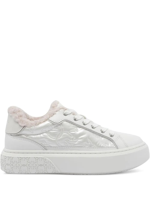 PINKO quilted-pannel fur-trim trainers - White - zdjęcie produktu nr 1