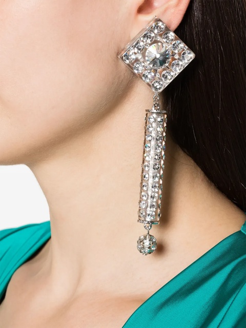 Alessandra Rich crystal pendant earrings - Silver - zdjęcie produktu nr 2