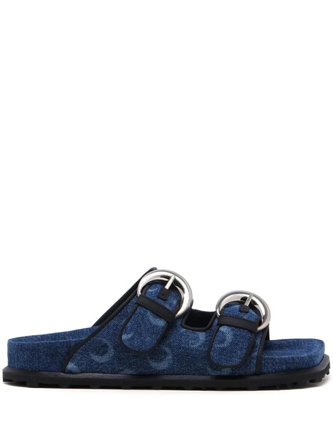 Marine Serre denim Moon-print sandals - Blue - zdjęcie produktu nr 1