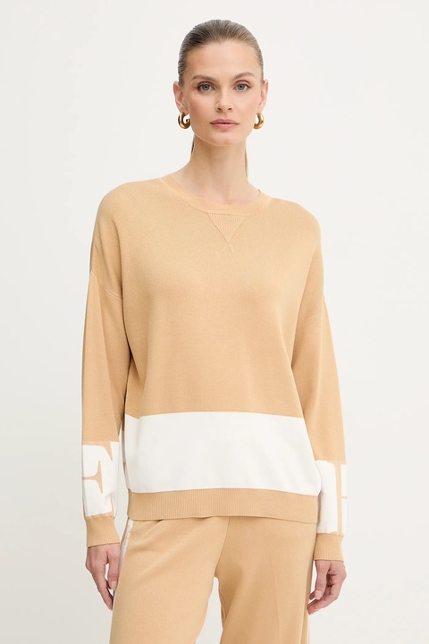 Elisabetta Franchi sweter damski kolor beżowy lekki MK01S56E2 - zdjęcie produktu nr 1