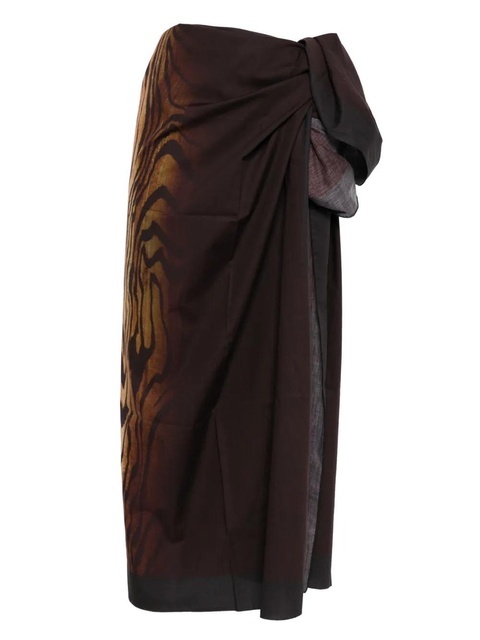 Jean Paul Gaultier wood-print pareo - Brown - zdjęcie produktu nr 1