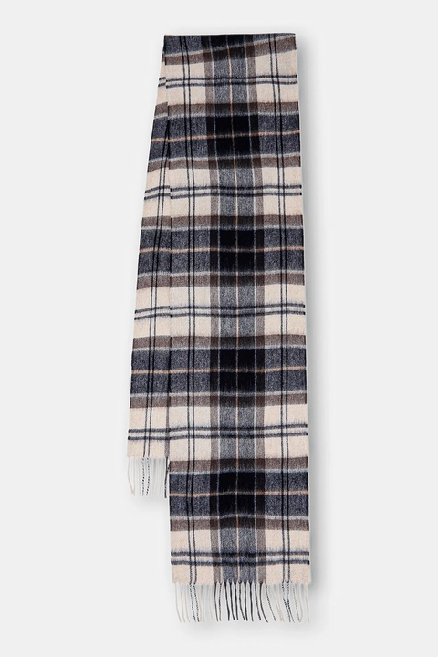 Barbour szalik wełniany kolor brązowy wzorzysty - zdjęcie produktu nr 1