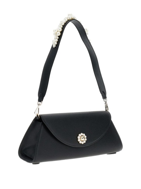 Simone Rocha pearl-embellished clasp shoulder bag - Black - zdjęcie produktu nr 2