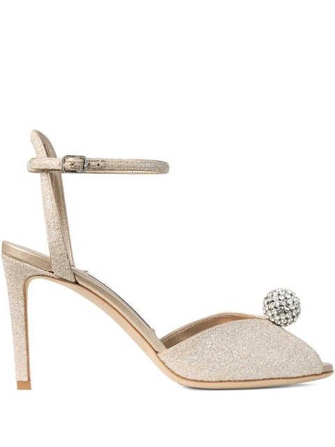 Jimmy Choo 85mm crystal embellished sandals - Gold - zdjęcie produktu nr 1