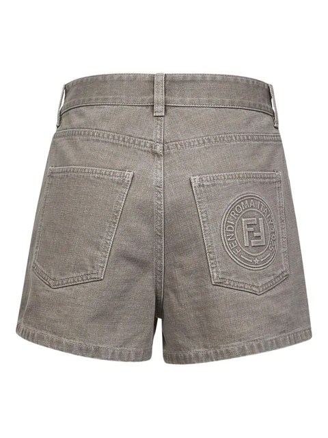 FENDI five-pockets logo-patch shorts - Grey - zdjęcie produktu nr 2