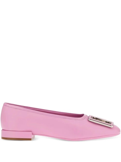 Ferragamo buckle leather ballerina flats - Pink - zdjęcie produktu nr 1