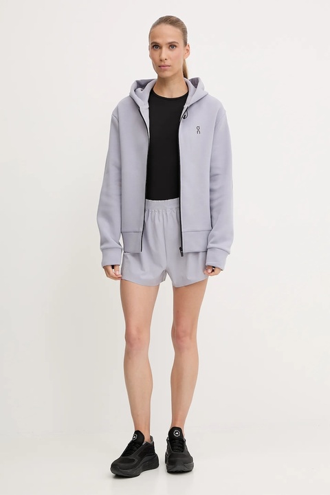 On szorty treningowe damskie kolor fioletowy z nadrukiem high waist 1WF10330174 - zdjęcie produktu nr 2