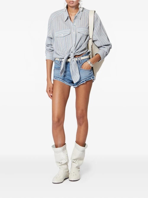 ISABEL MARANT Eneidala frayed shorts - Blue - zdjęcie produktu nr 2