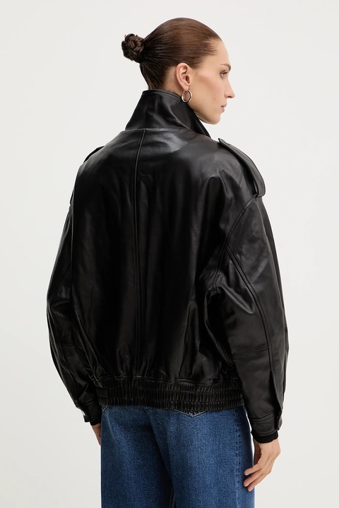 MICHAEL Michael Kors kurtka skórzana kolor czarny przejściowa MF520IXFAF - zdjęcie produktu nr 1