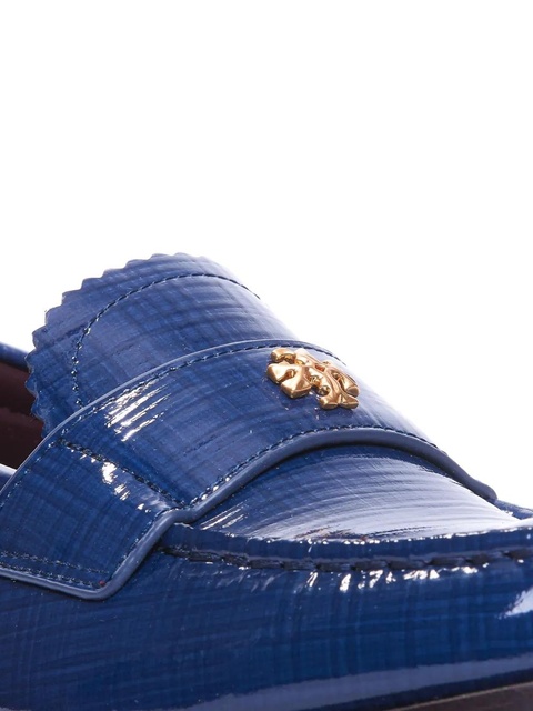 Tory Burch logo-plaque leather loafers - Blue - zdjęcie produktu nr 2
