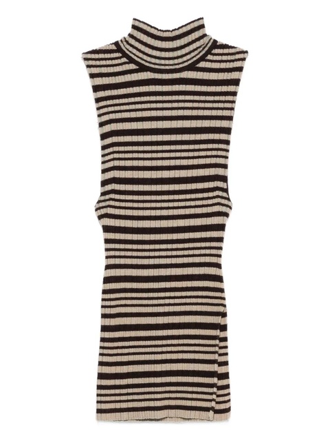 Nanushka striped turtleneck vest - Black - zdjęcie produktu nr 1