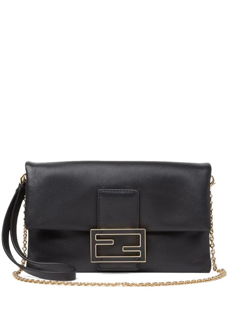 FENDI Mamma Baguette leather clucth bag - Black - zdjęcie produktu nr 1