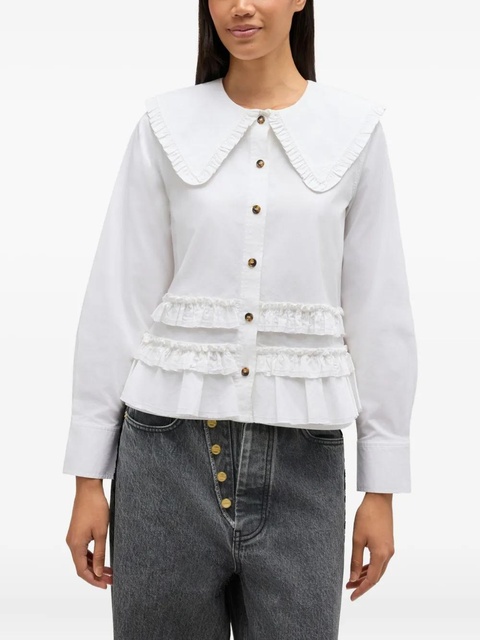 GANNI ruffled top - White - zdjęcie produktu nr 1