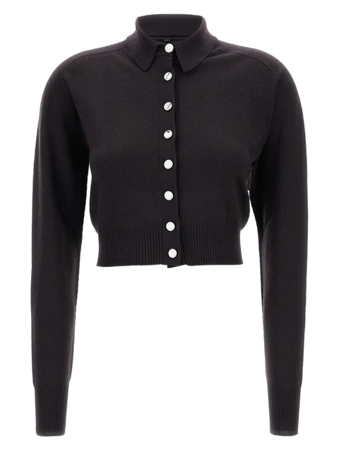 Sportmax pointed-collar button cardigan - Brown - zdjęcie produktu nr 2