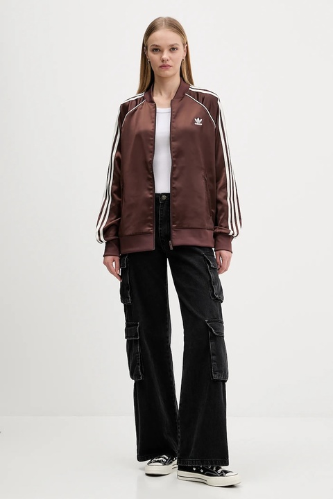adidas Originals bluza Sst Satin Tt damska kolor brązowy z aplikacją KH1568 - zdjęcie produktu nr 2