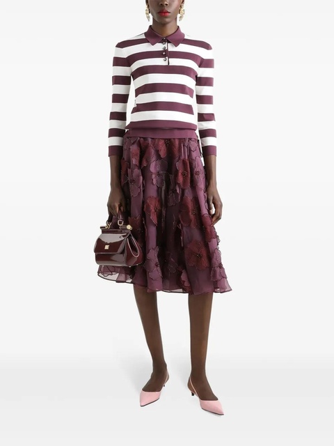 Dolce & Gabbana floral-appliqué midi skirt - Red - zdjęcie produktu nr 2