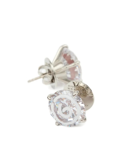 MM6 Maison Margiela swirl heart-patterned stud earrings - Silver - zdjęcie produktu nr 2