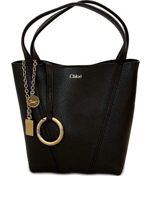 Chloé leather-trimmed chain-detail shoulder bag - Black - zdjęcie produktu nr 1