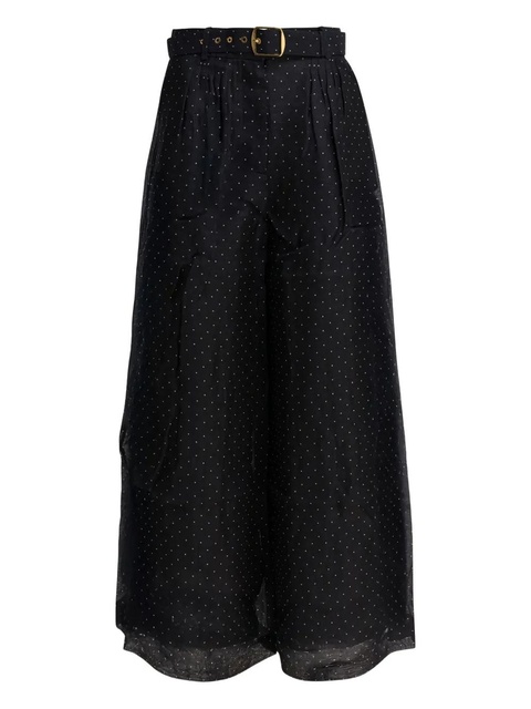 ZIMMERMANN polka-dot belted trousers - Black - zdjęcie produktu nr 1