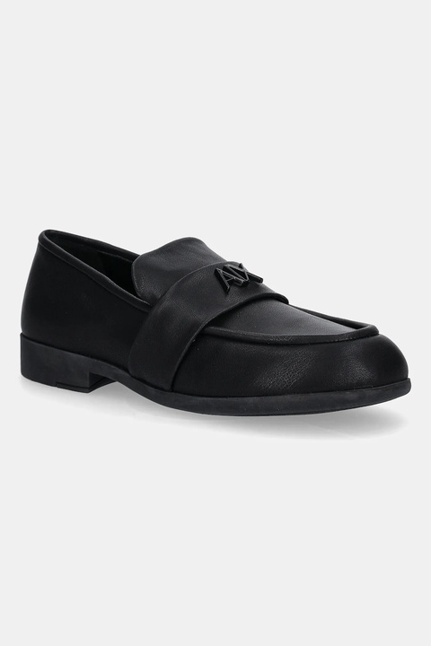 Armani Exchange mokasyny damskie kolor czarny na płaskim obcasie XW001635 AF13876 UC001 - zdjęcie produktu nr 1