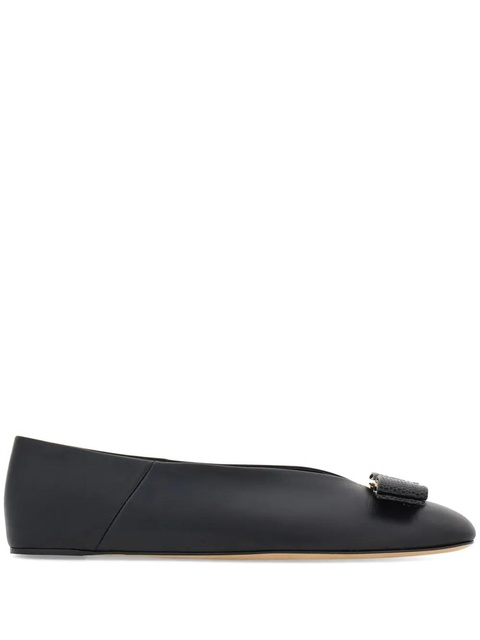 Ferragamo Vara leather ballerina shoes - Black - zdjęcie produktu nr 1