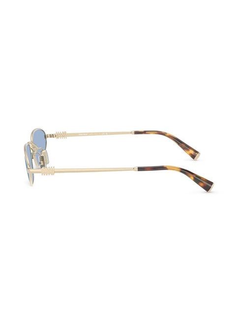 Miu Miu Eyewear logo-lettering sunglasses - Gold - zdjęcie produktu nr 2