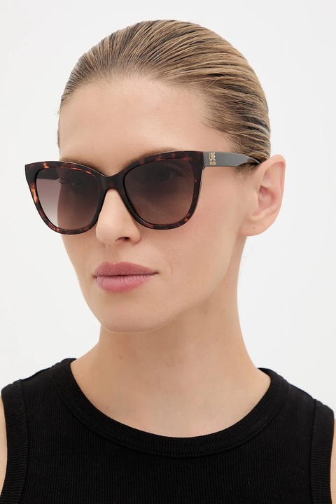 Love Moschino okulary przeciwsłoneczne damskie kolor brązowy MOL097/S - zdjęcie produktu nr 1