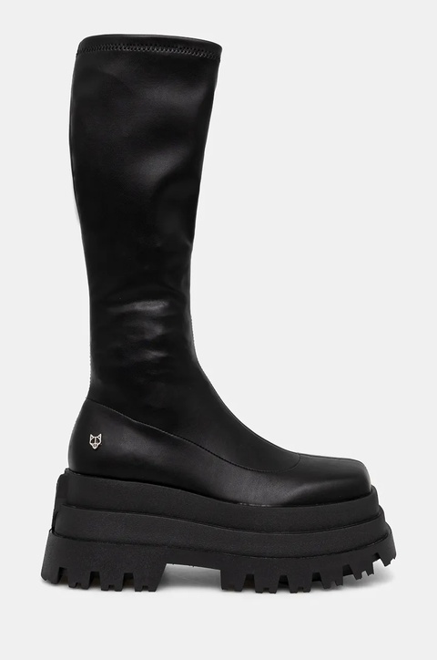 Naked Wolfe kozaki Sin damskie kolor czarny na platformie - zdjęcie produktu nr 1