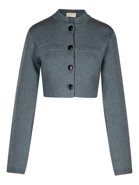 KHAITE button-fastening crop jacket - Grey - zdjęcie produktu nr 1