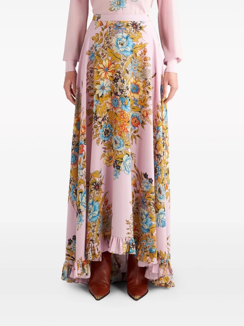 ETRO floral-print silk maxi skirt - Pink - zdjęcie produktu nr 2