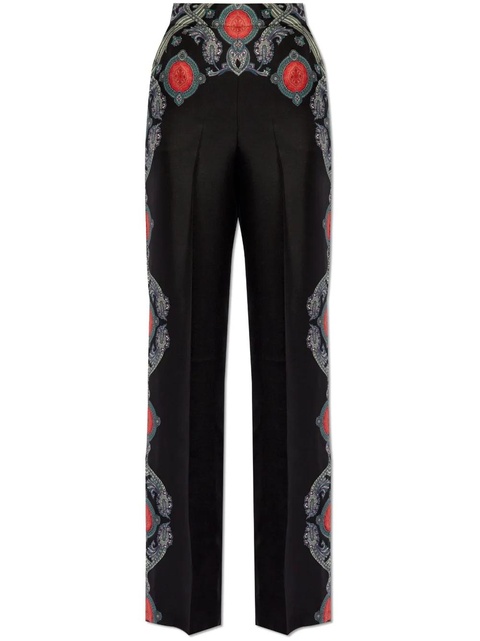 ETRO paisley flared silk trousers - Blue - zdjęcie produktu nr 1