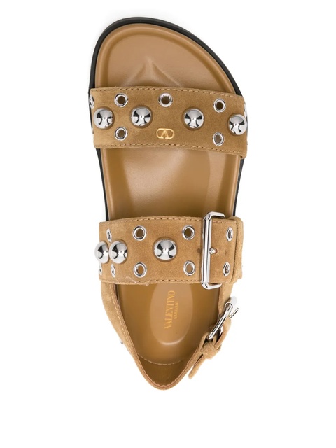 Valentino Garavani Nellcôte studded buckle sandals - Brown - zdjęcie produktu nr 2