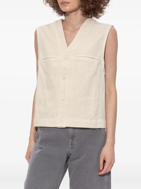 LEMAIRE button-fastening sleeveless vest - Neutrals - zdjęcie produktu nr 2