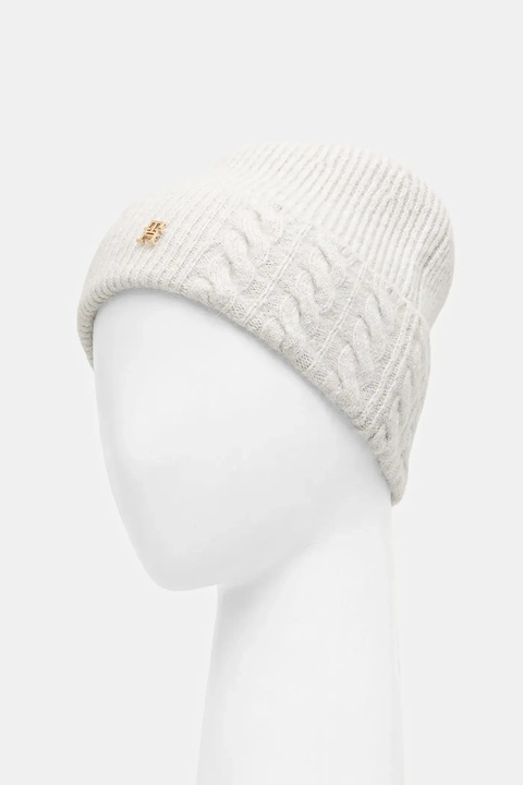 Tommy Hilfiger czapka z dodatkiem wełny kolor szary AW0AW17784 - zdjęcie produktu nr 2