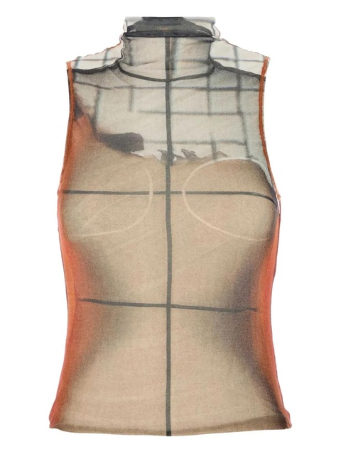 Jean Paul Gaultier printed high-neck top - Neutrals - zdjęcie produktu nr 1