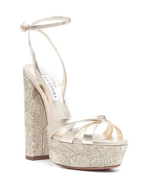 Aquazzura 150mm beaded sandals - Gold - zdjęcie produktu nr 2