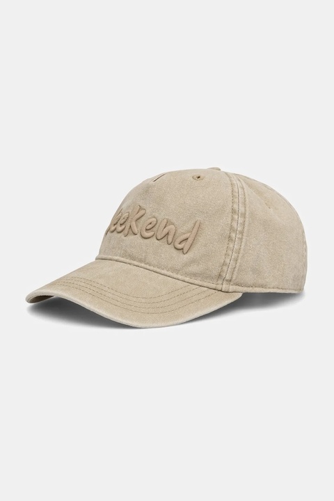 Weekend Max Mara czapka z daszkiem bawełniana BRUNO kolor beżowy 2525576024600 - zdjęcie produktu nr 1